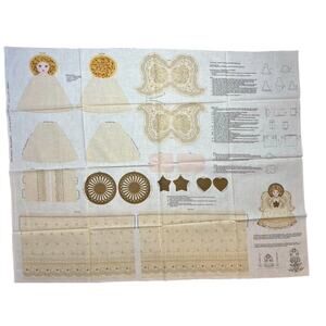 Vintage Cranston Christmas Angel Fabric Panel Cut Sew Keepsake Crafts Uncut